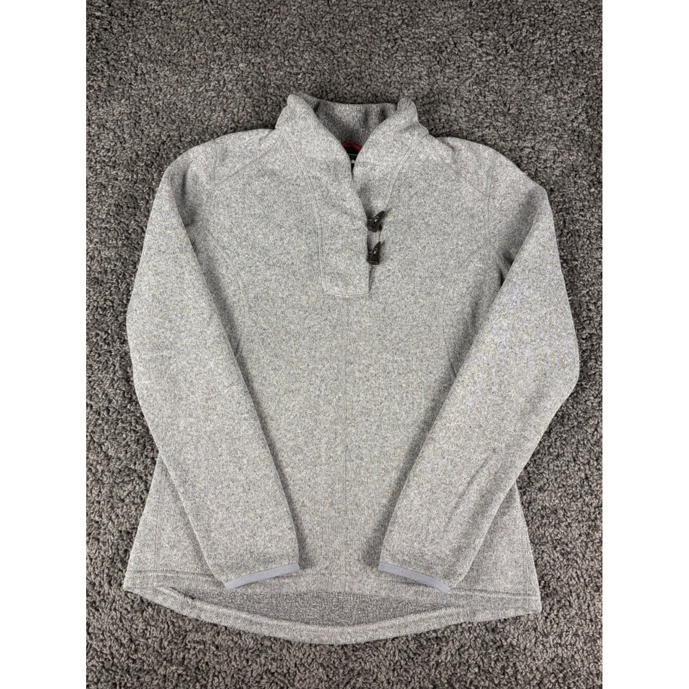 The North Face Womens Grey Crescent Sunset Toggle Fleece Pullover Large